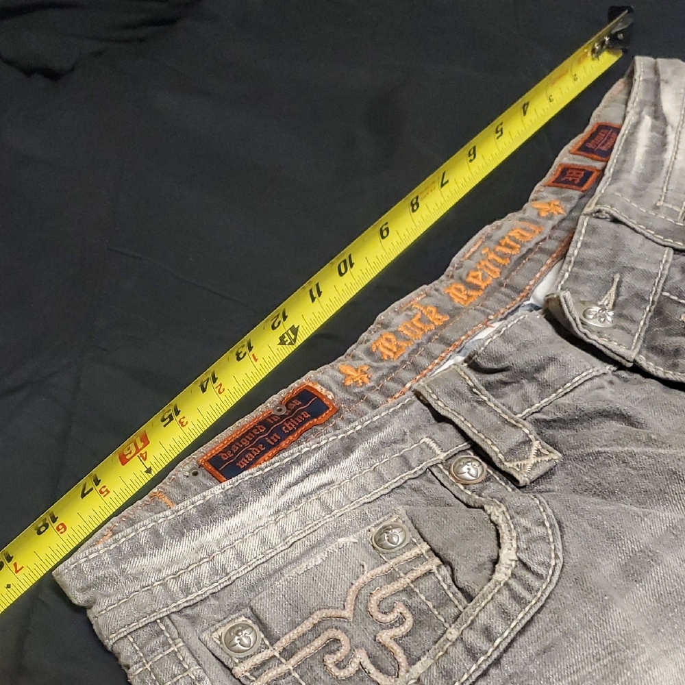 Rock Revival Light Gray Patch Detail Jeans - Picture 10 of 16